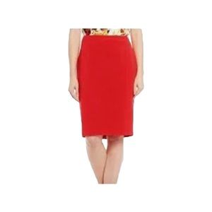 KASPER    Red Classic Pencil Skirt Lined Hidden Back Zip Midi Skirt 14P